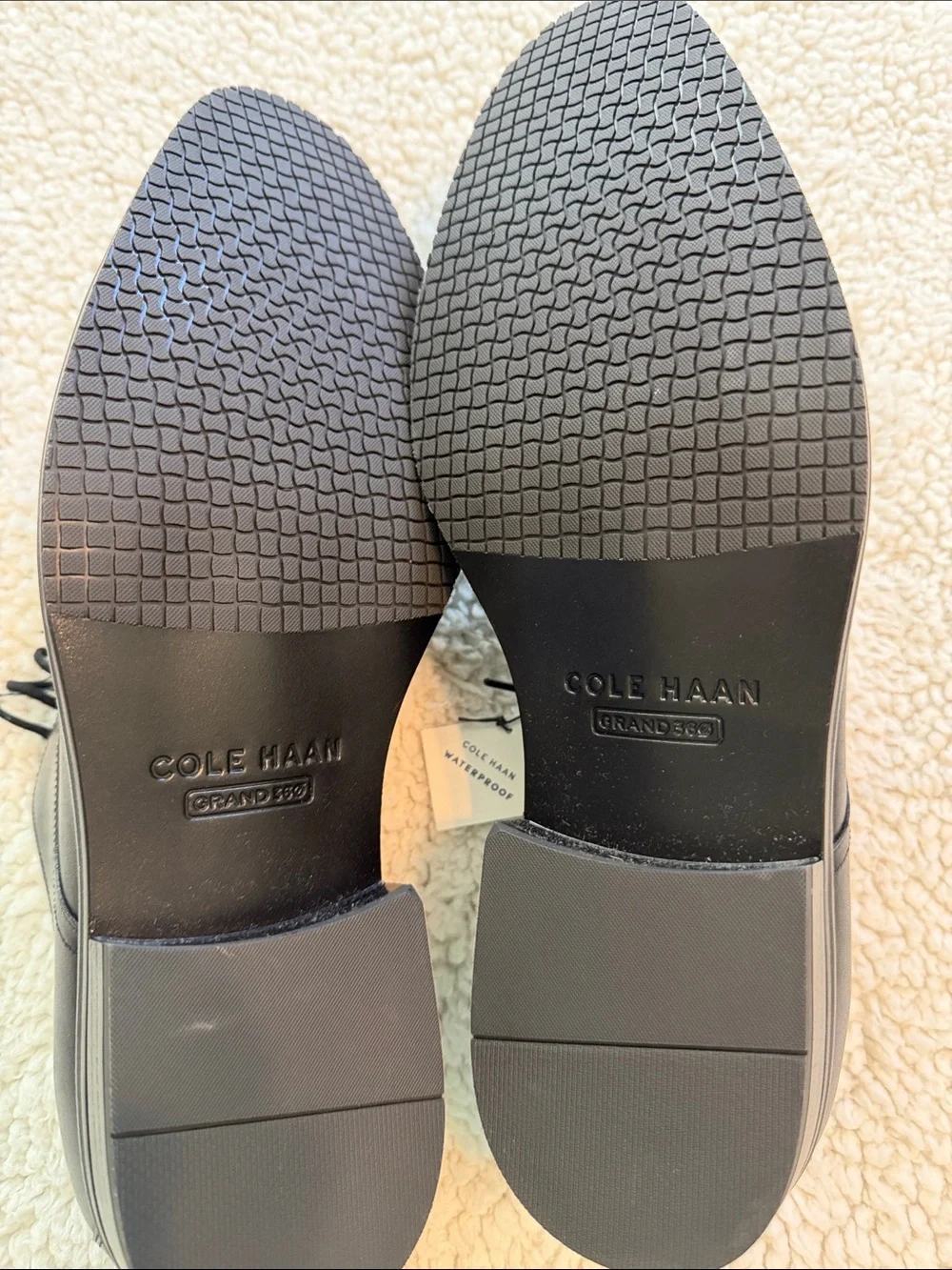 NWT Cole Haan Black Leather Cap-Toe Derby Shoes